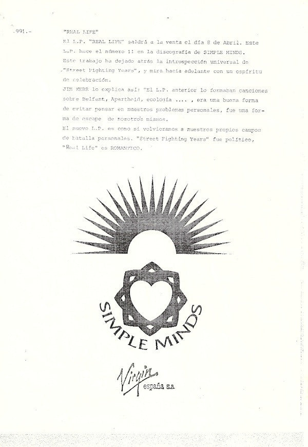 Simple Minds : Real Life (LP, Album)