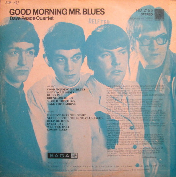 Dave Peace Quartet : Good Morning Mr. Blues (LP, Album)