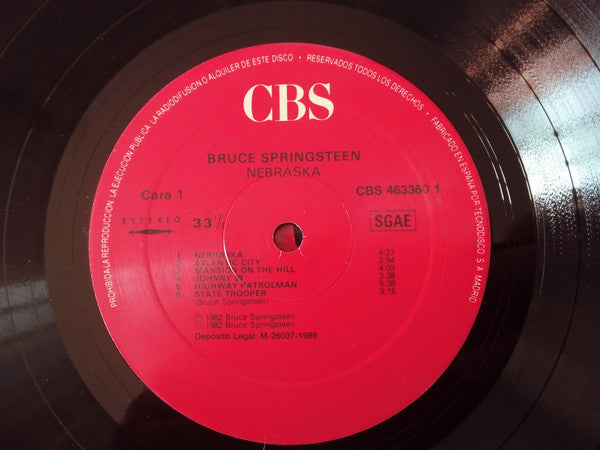 Bruce Springsteen : Nebraska (LP, Album, RE)
