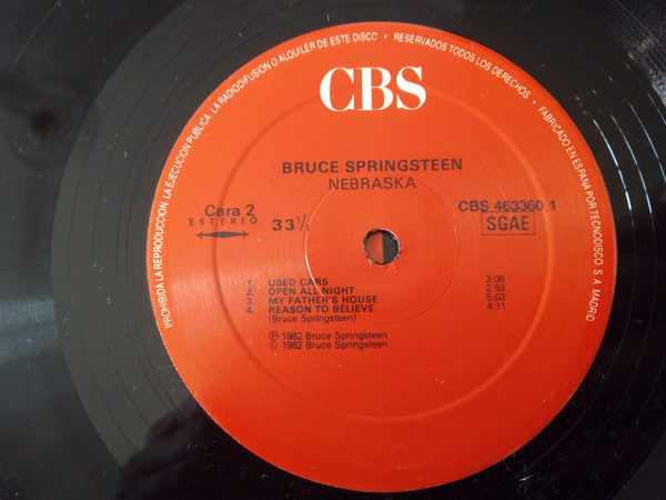 Bruce Springsteen : Nebraska (LP, Album, RE)