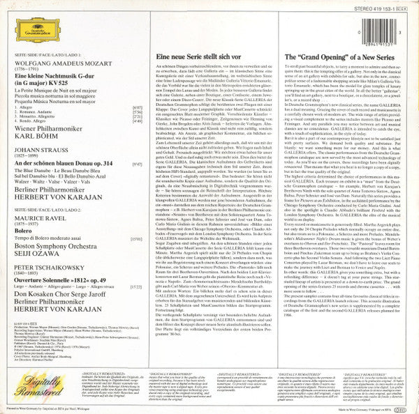 Wolfgang Amadeus Mozart / Johann Strauss Jr. / Maurice Ravel / Pyotr Ilyich Tchaikovsky : Eine Kleine Nachtmusik / An Der Schönen, Blauen Donau - The Blue Danube / Bolero / "1812" Overture (LP, Comp, Ltd, RM)