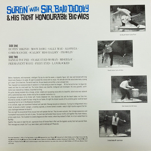Sir Bald Diddley And His Right Honourable Big Wigs : Surfin' With Sir Bald Diddley And His Right Honourable Big Wigs (LP, Album, Mono)