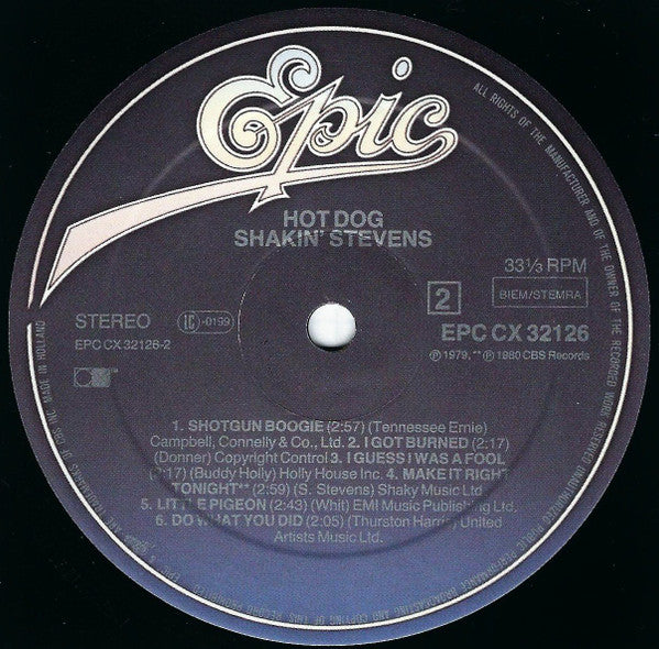 Shakin' Stevens : Hot Dog (LP, CX )
