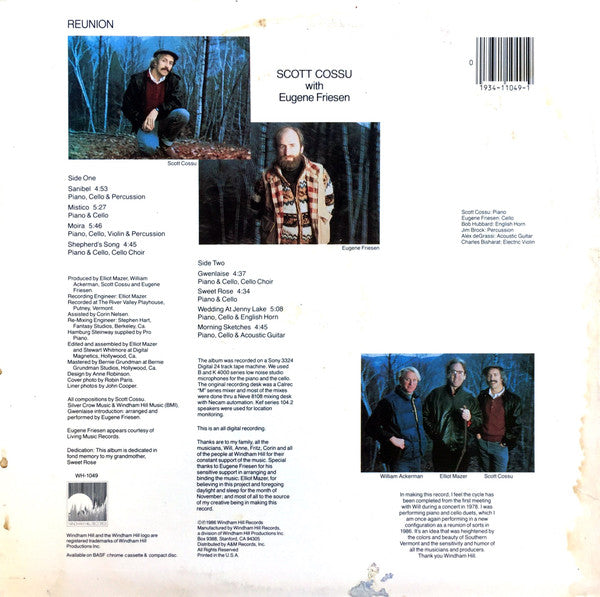 Scott Cossu With Eugene Friesen : Reunion (LP, Album, EMW)