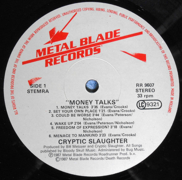 Cryptic Slaughter : Money Talks (LP, Album)