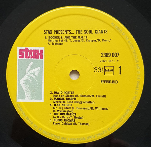 Various : Stax Presents... The Soul Giants (LP, Comp)