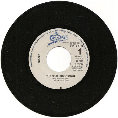 Europe (2) : The Final Countdown (7", Single)