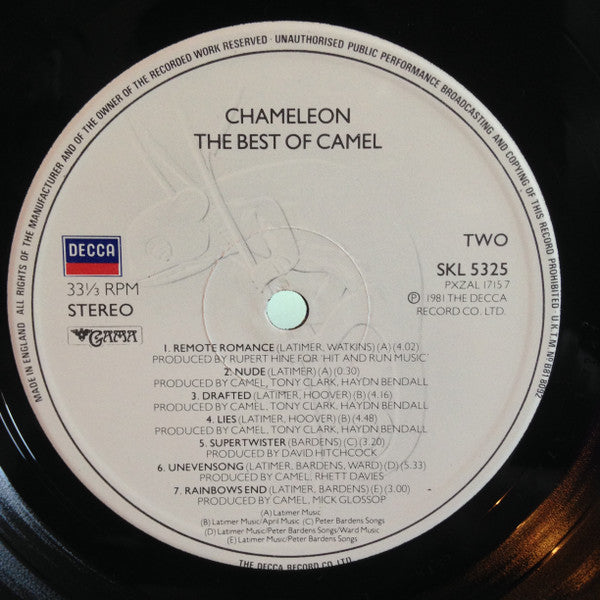 Camel : Chameleon  The Best Of Camel (LP, Comp)
