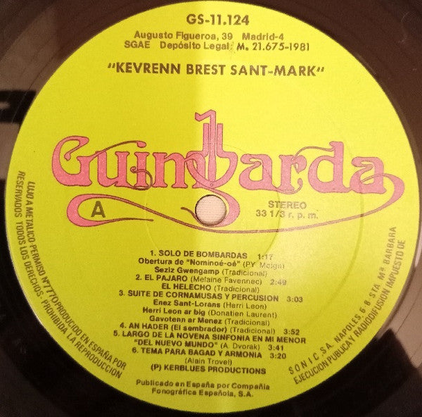 Kevrenn De Brest Saint-Marc : Kevrenn De Brest Saint-Mark - Musique De Bretagne (LP, Album)