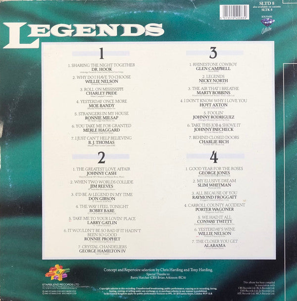 Various : Legends (2xLP, Album, Comp, RE, Gat)