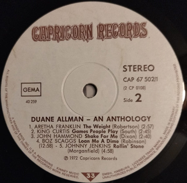 Duane Allman : An Anthology (2xLP, Comp, Gat)