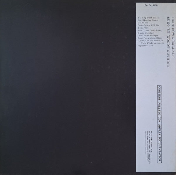 Woody Guthrie : Dust Bowl Ballads (LP, Album, Comp, RE)