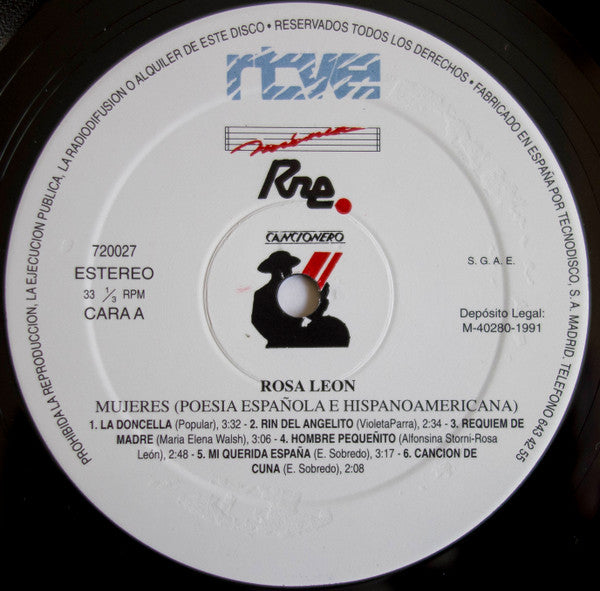 Rosa León : Mujeres (Poesia Española E Hispanoamericana) (LP, Album)