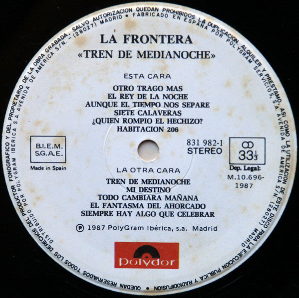 La Frontera : Tren De Medianoche (LP, Album)