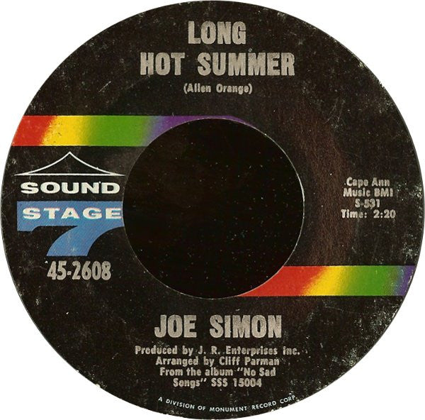 Joe Simon : (You Keep Me) Hangin' On / Long Hot Summer (7", Styrene, Pit)