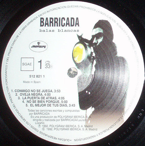 Barricada : Balas Blancas (LP, Album)