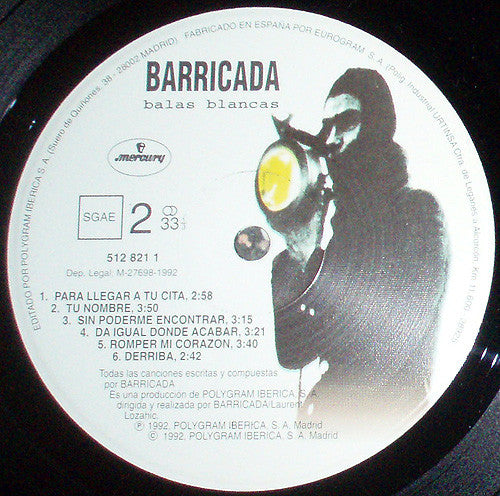 Barricada : Balas Blancas (LP, Album)