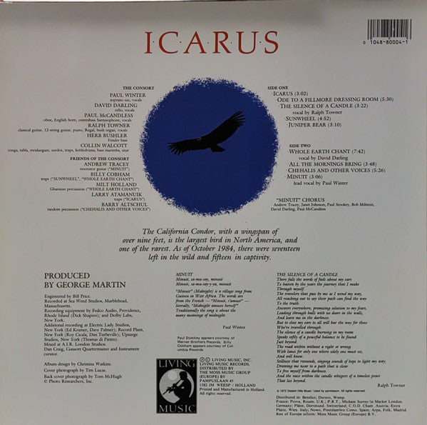 The Winter Consort : Icarus (LP, Album, RE)