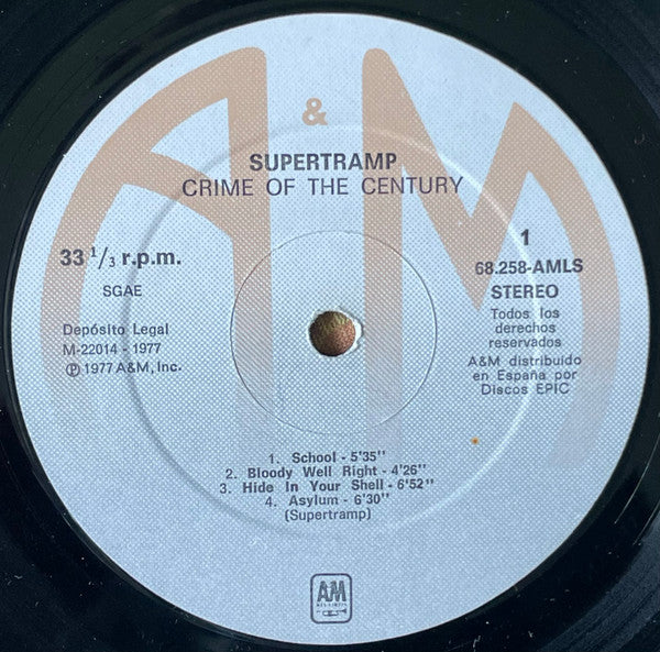 Supertramp : Crime Of The Century (LP, Album, RE)