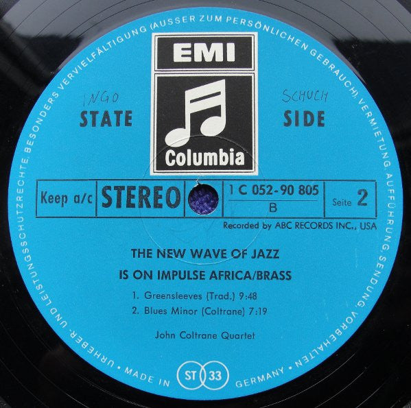 The John Coltrane Quartet : Africa / Brass (LP, Album, RE)