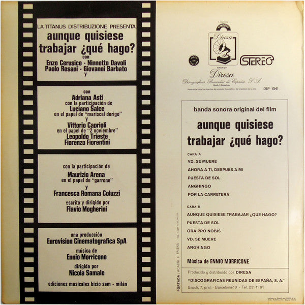 Ennio Morricone : Aunque Quisiese Trabajar, Qué Hago? = Anche Se Volessi Lavorare, Che Faccio? (LP, Album)