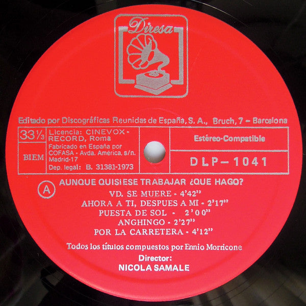 Ennio Morricone : Aunque Quisiese Trabajar, Qué Hago? = Anche Se Volessi Lavorare, Che Faccio? (LP, Album)