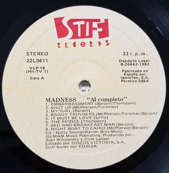 Madness : Al Completo (LP, Comp)
