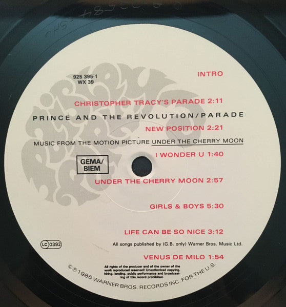 Prince And The Revolution : Parade (LP, Album, Gat)