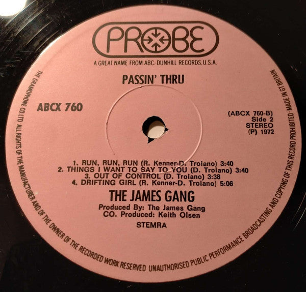 James Gang : Passin' Thru (LP, Album)