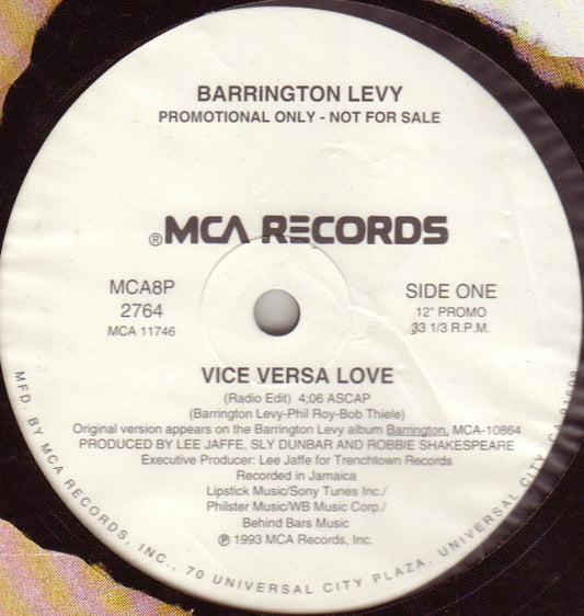 Barrington Levy : Vice Versa Love (12", Promo)