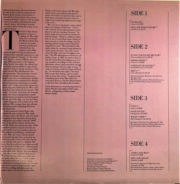 Wes Montgomery : The Small Group Recordings (2xLP, Album, Comp)