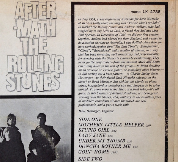 The Rolling Stones : Aftermath (LP, Album, Mono)