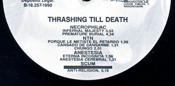 Various : Thrashing Till Death (LP, Comp)