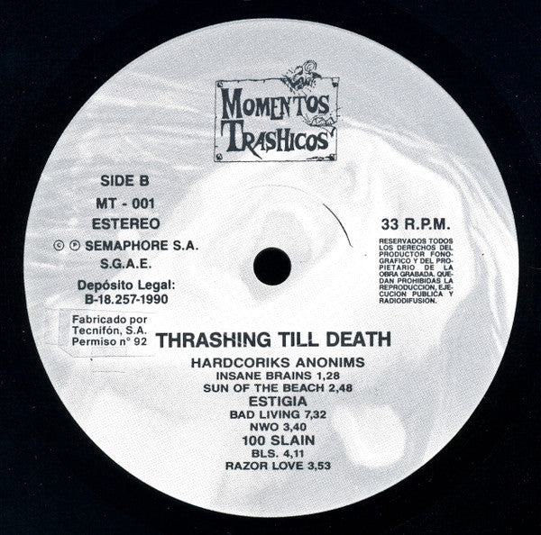 Various : Thrashing Till Death (LP, Comp)