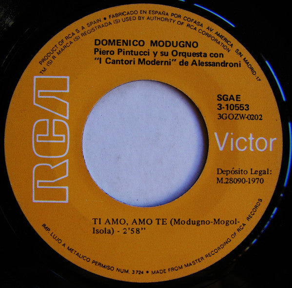 Domenico Modugno : La Lontananza / Ti Amo, Amo Te (7", Single)