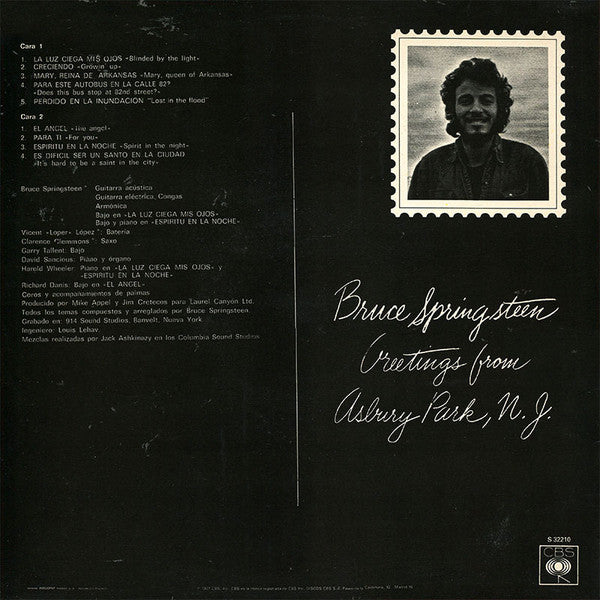 Bruce Springsteen : Greetings From Asbury Park N.J. (LP, Album, RE)
