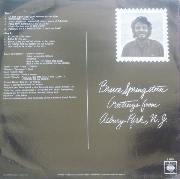 Bruce Springsteen : Greetings From Asbury Park N.J. (LP, Album, RE)