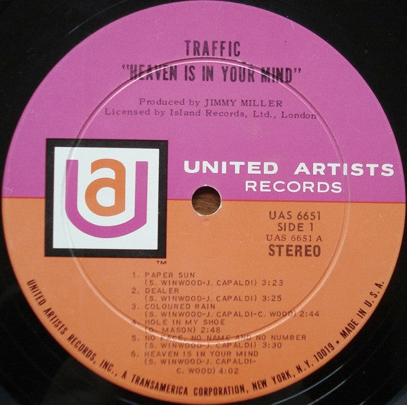 Traffic : Mr. Fantasy (LP, Album, "Fa)