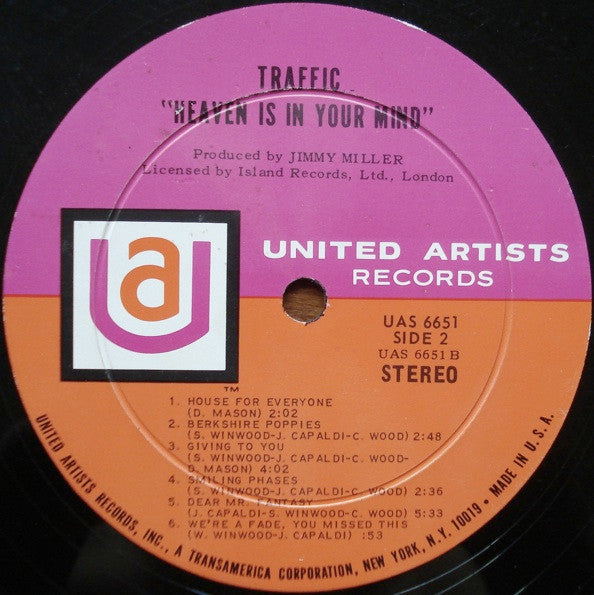 Traffic : Mr. Fantasy (LP, Album, "Fa)