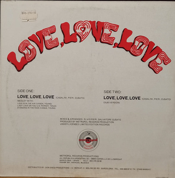 Anthony & Rose : Love, Love, Love (12")