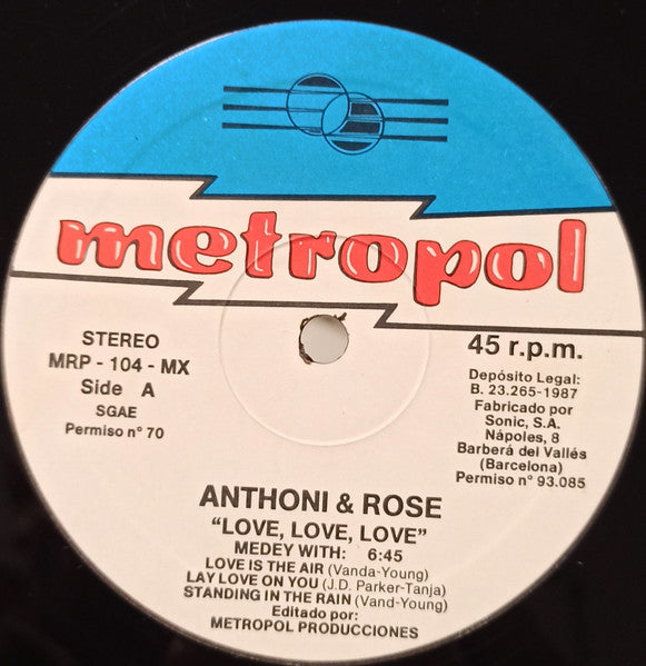 Anthony & Rose : Love, Love, Love (12")