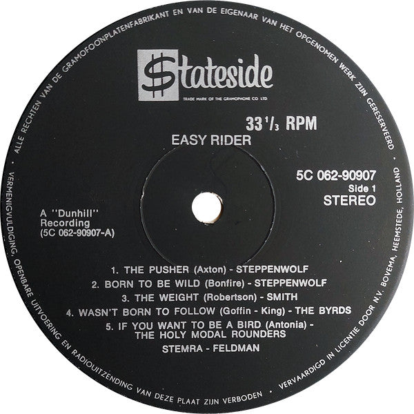 Various : Easy Rider (Songs As Performed In The Motion Picture) (LP, Comp, STE)