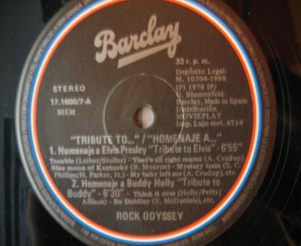 Rock Odyssey : "Tribute To..." (LP, Comp, P/Mixed)