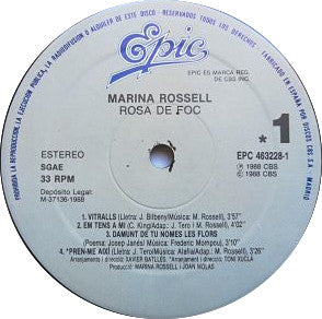 Marina Rossell : Rosa De Foc (LP, Album)