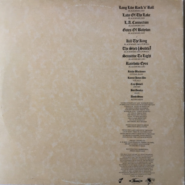 Rainbow : Long Live Rock 'N' Roll (LP, Album, Gat)