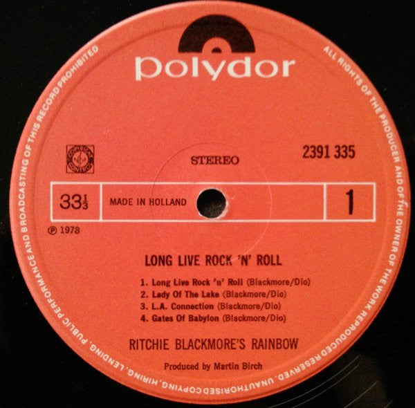 Rainbow : Long Live Rock 'N' Roll (LP, Album, Gat)