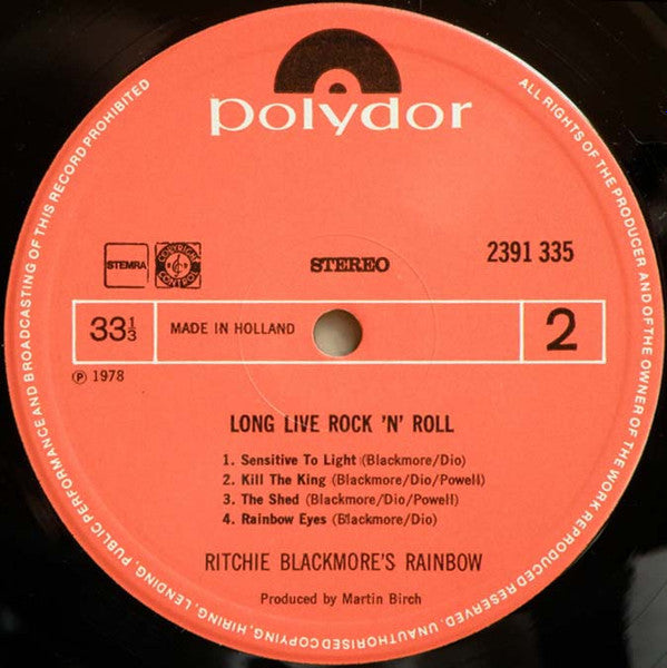 Rainbow : Long Live Rock 'N' Roll (LP, Album, Gat)