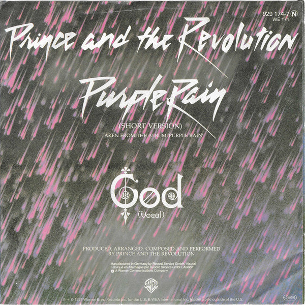 Prince And The Revolution : Purple Rain (7", Single)