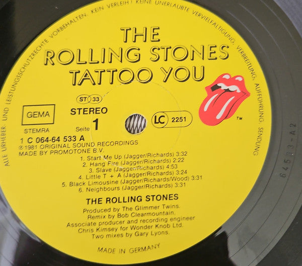 The Rolling Stones = The Rolling Stones : Tattoo You (LP, Album)