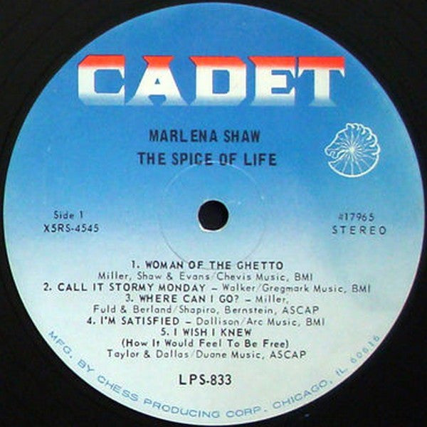 Marlena Shaw : The Spice Of Life (LP, Album, Ind)